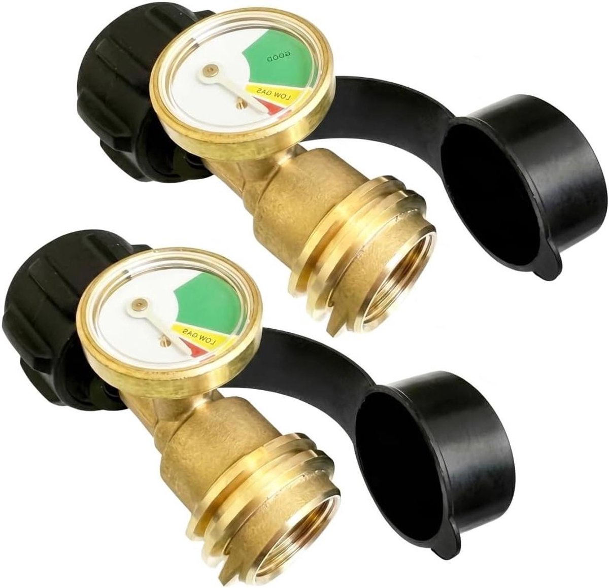 Propaanmeter - Brandstofmonitor Gastank - Buiten Grillen - Gereedschapsvrij Installeren - 2 Stuks - Messing