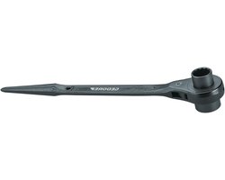 Staalbouw ratel - Dubbele sleutel - Vastzetten bouten - Dubbele 6-kant - 19x24 mm - Metaal