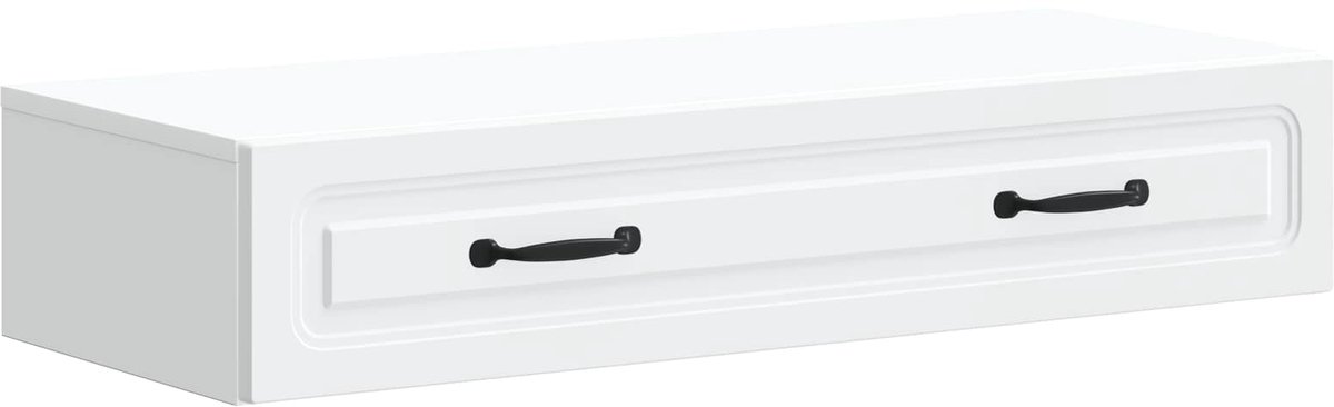 vidaXL Wandgemonteerde - Zijtafel - Wit - 87,5 - x - 34,5 - x - 17 - cm - Bewerkt - hout