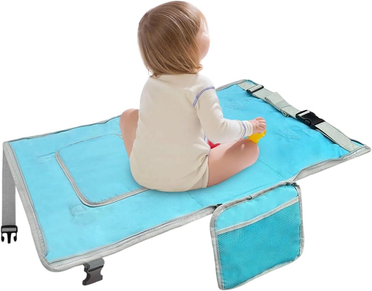 Vliegtuigbed peuter - Reismat - Comfortabel reizen - Snel opbouwbaar - 76x43 cm - Blauw