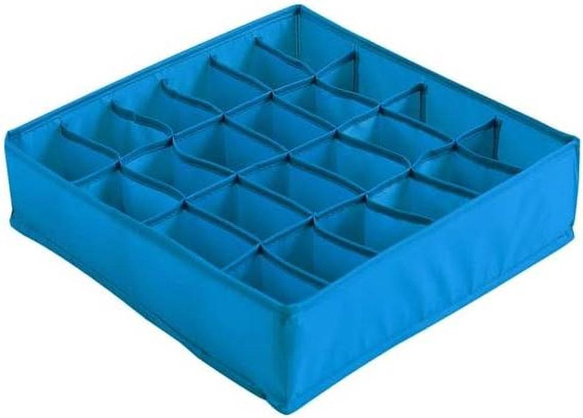 Kleding Organizer - Garderobe Doos - Lades Ordenen - Wasbaar Mesh - Opvouwbaar - Blauw
