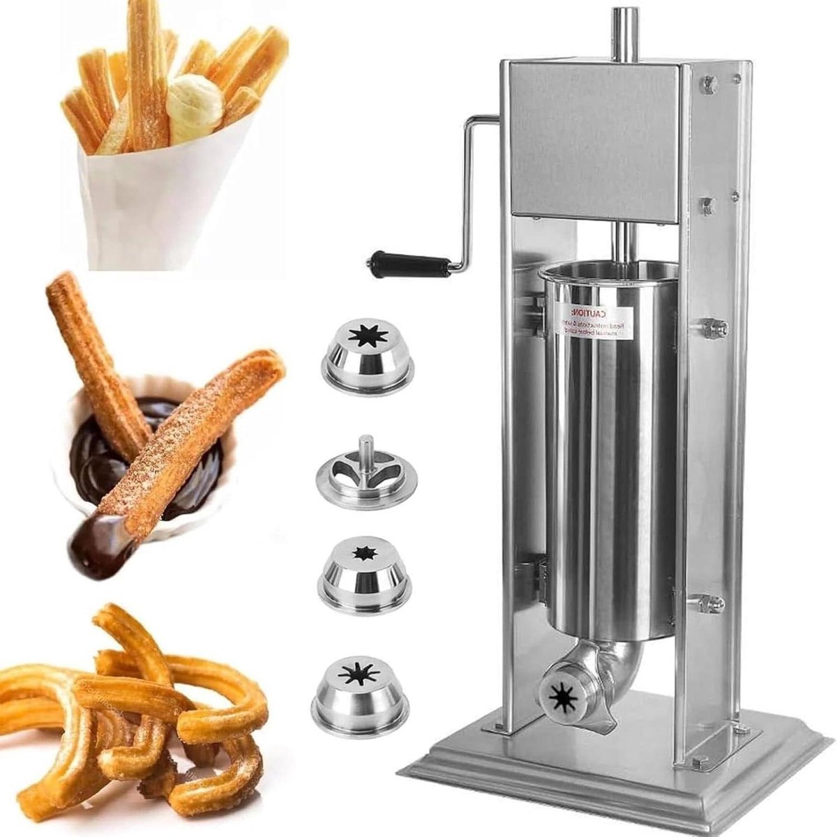 Churros Maker - Donut Machine - Gebak Vullen - Roestvrij Staal - 5L of 7L - Zilver