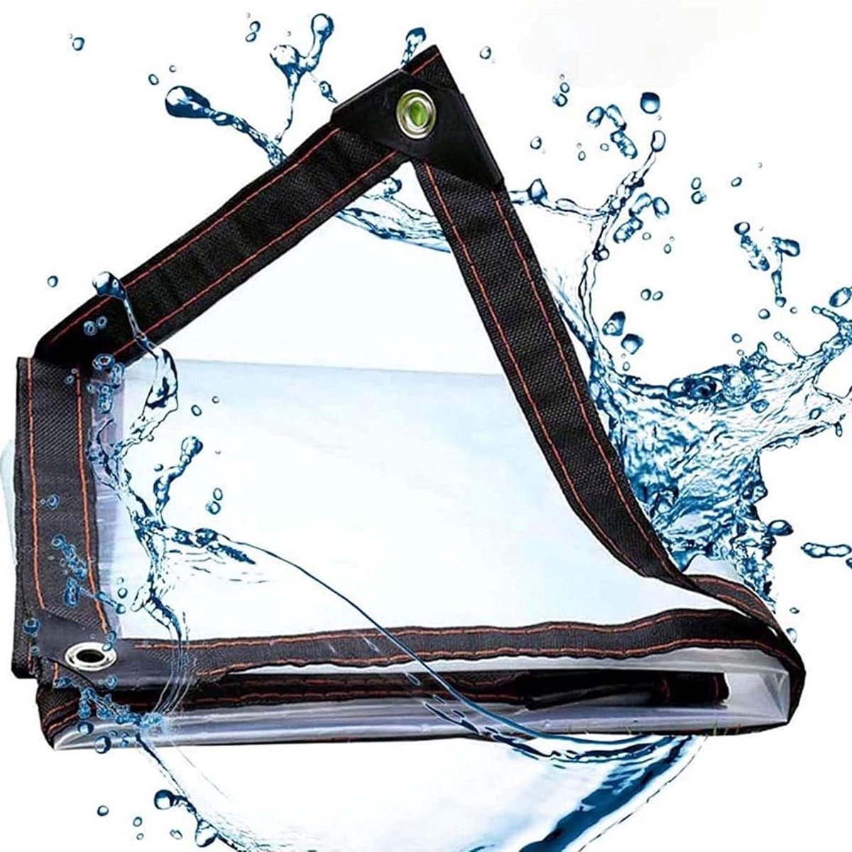 Waterdicht Plastic Zeil - Transparant Dekzeil - Tuin Beschermen - Met Aluminium Oogjes - 5x9 Meter - Transparant
