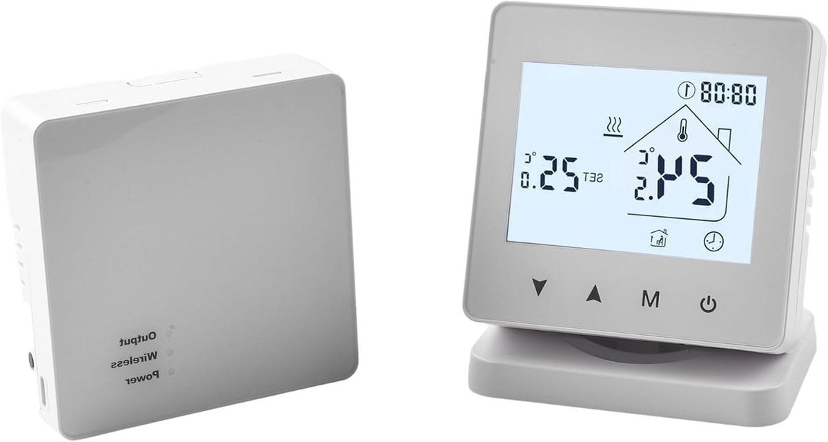 Slimme Thermostaat - Verwarming Regelaar - Comfort Verhoging - Draadloze Bediening - 30 Meter Bereik - Wit