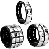 3 Stuks - Armband met noppen - Punkarmband - Armbanden met spikes - Emo-armbanden - Goth-armbanden - Gothic armband - Armband met noppen -- Unisex Leren Armbandenset Met Spikes Voor Rocklook En Themafeestjes