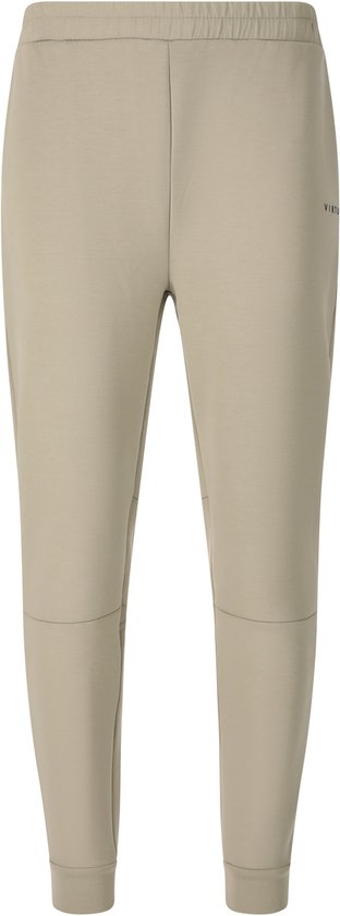 Beige trainingsbroek met subtiel logo op de linker broekspijp.