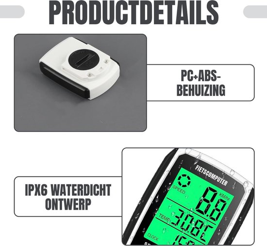 TIM® Kilometerteller Fiets - Kilometerteller - Wit- 6cm x 5cmx 2cm; 50 g van tim — afbeelding 4