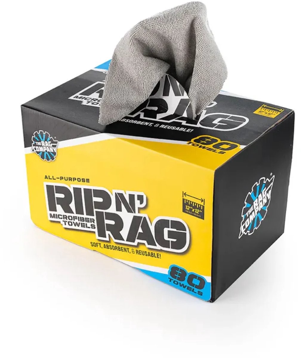 The Rag Company - Rip N' Rag - Multi-Purpose Microfiber Towels - 80 pieces!