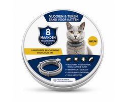 Premium Katten Vlooienband & Tekenband – Vlooienband Kat – 8 Maanden Bescherming – Anti Vlooien & Teken voor Katten – Verstelbare Veiligheidshalsband – Waterproof & Geurloos