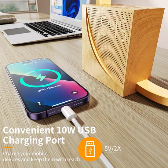 Licht Wekker Wake Up Light- Digitale Wekker met Lamp - Slaaphulp met USB Aansluiting - Ochtendroutine — afbeelding 2