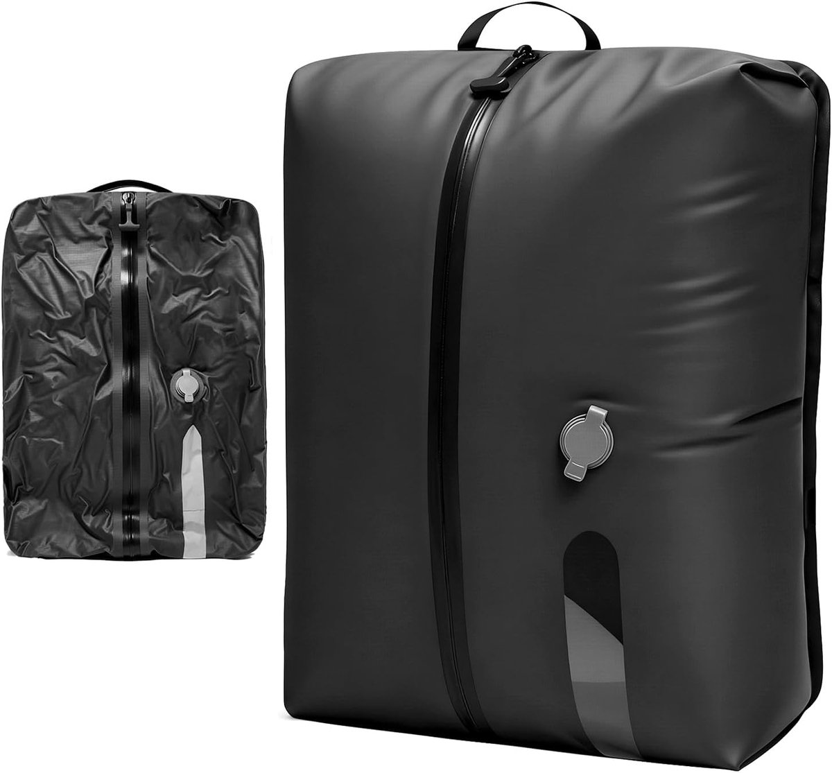 VHV - Compressiezak - Vacuüm reiszak voor koffer en handbagage - Herbruikbaar, waterdichte ritssluiting en ruimtebesparend - Voor reizen en opbergen - Zwart, 17L