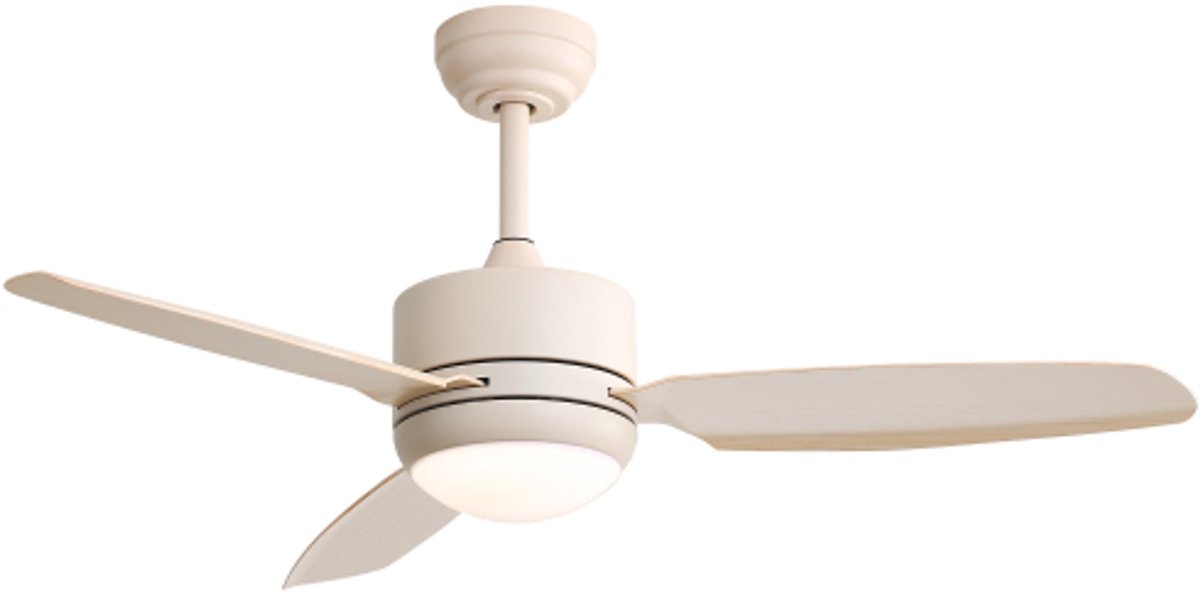 LED-verlichting - Instelbare lichtkleur - Plafondlamp met ventilator en verlichting - 117 cm plafondventilator met verlichting - 3 ABS-ventilatorbladen - 6 windsnelheden - DC-motor en afstandsbediening - Witte plafondventilator met verlichting