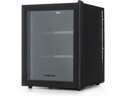 Klarstein Mini-Koelkast Brooklyn 42 Glazen Deur LED 42L - Minikoelkast Minibar Drankkoeler - 12-18°C Compressorkoeling - voor Hotelkamer voor Slaapkamer - Compact - Mini Fridge - Hotelkoelkast - Kleine Koelkast - Compact Koelkast