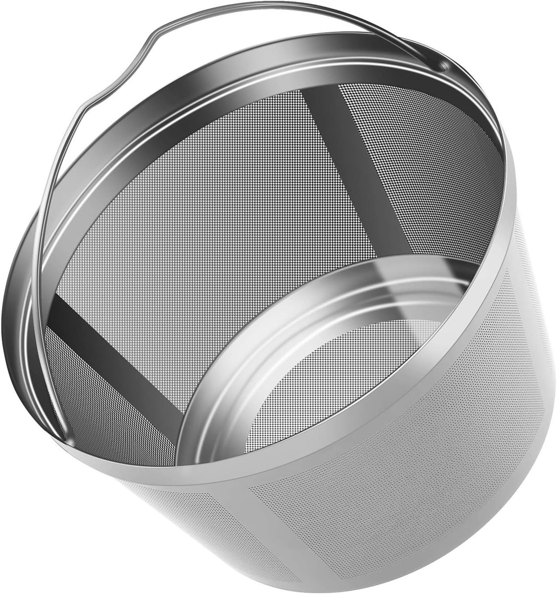 Herbruikbaar koffiefilter, capaciteit 8-12 kopjes, permanent filtermandje, wasbaar.