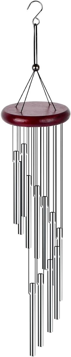 Windspel voor de tuin, buitengebruik, metalen windspinner met 12 lange aluminium buizen voor balkon, patio en achtertuin