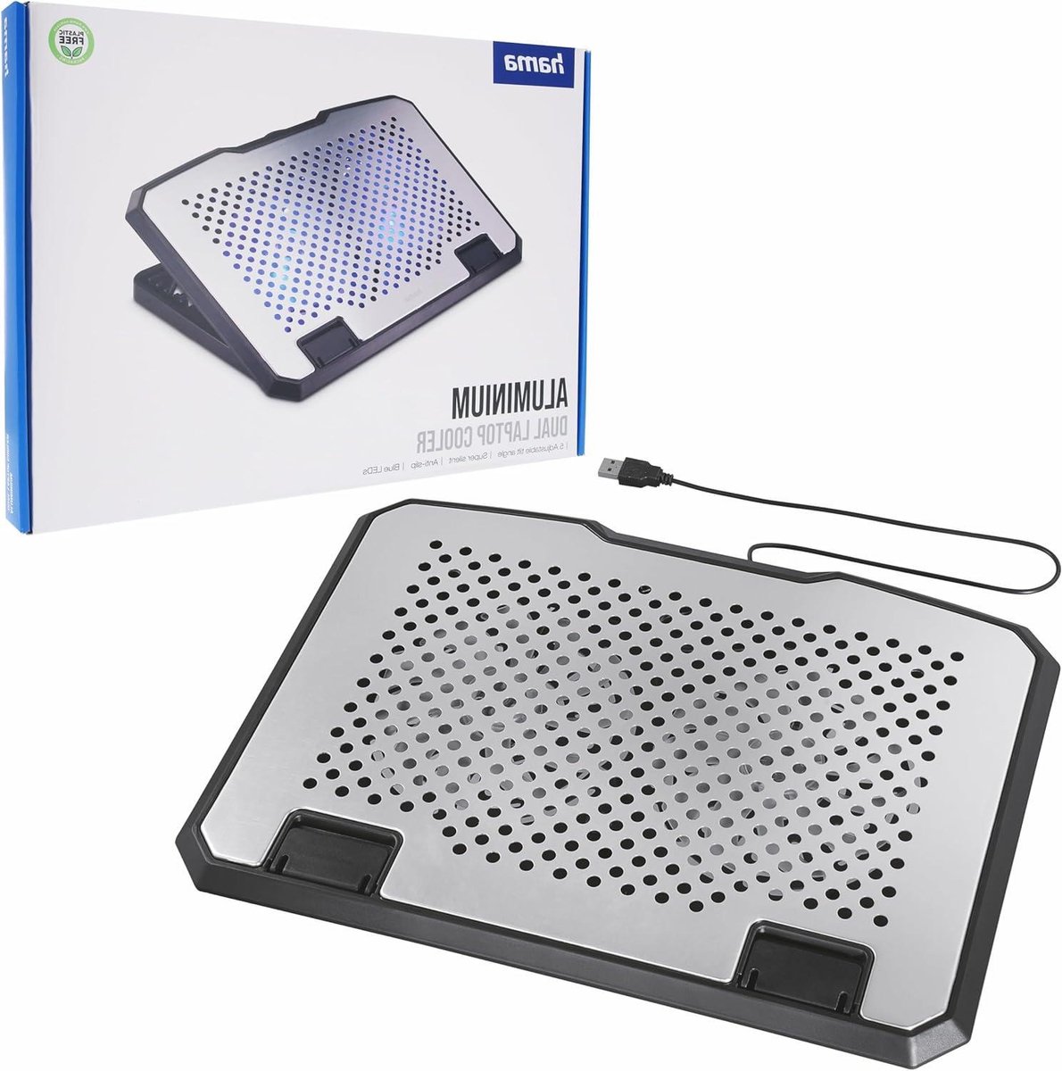 Laptop Koeler - Laptophouder Ventilator - Ergonomisch Werken - Aluminium Ontwerp - 40 cm Scherm - Zilver