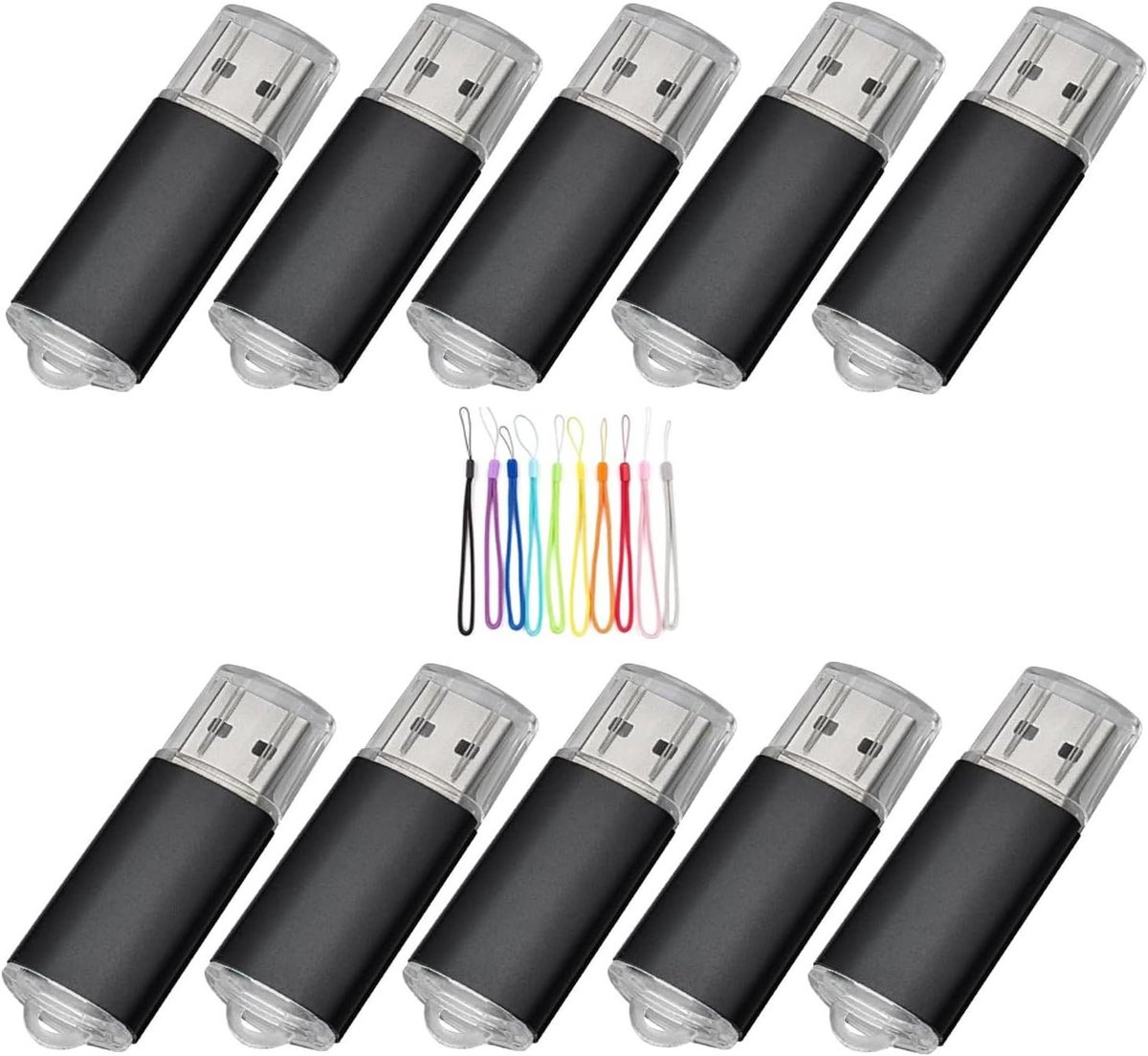 USB Flash Drives - Geheugensticks - Data Opslag - Creditcard Formaat - 10 Stuks 128MB - Zwart
