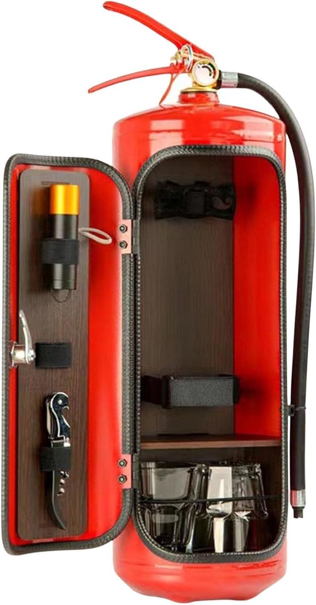 Mini Bar - Drank Opslag - Drank Presenteren - Verborgen Opbergruimte - 23.6 cm - Rood Handvat