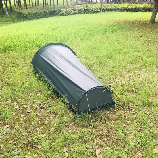 Wildkampeer Slaapzak Tent - Backpackers Tent - Buiten Overnachten - Ultralicht en Waterdicht - 220 x 90 cm - Geel — afbeelding 2