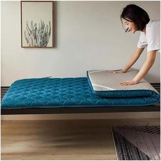 Oprolbare Matras - Vouwmatras Futon - Slaap Comfort - Polyestervezel Vulling - 15 x 20 m - Groen — afbeelding 3