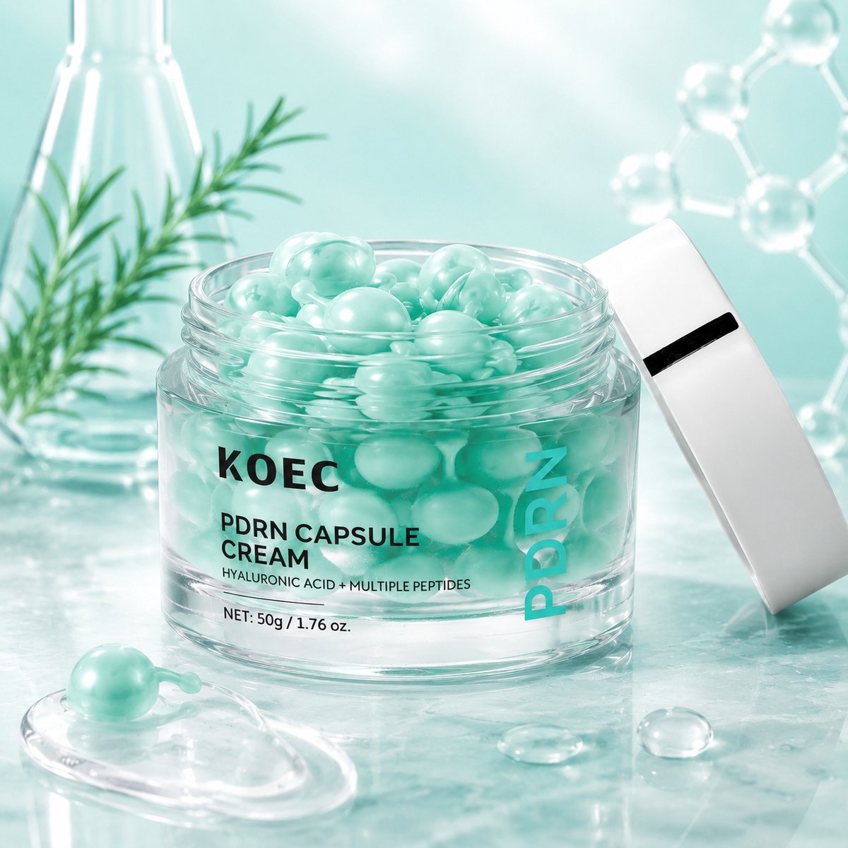 PDRN Capsule Cream – Sodium DNA – Hyaluronzuur & Peptiden – KOEC – Korean Skincare – Hydratatie & Anti Aging – Glass Skin Effect