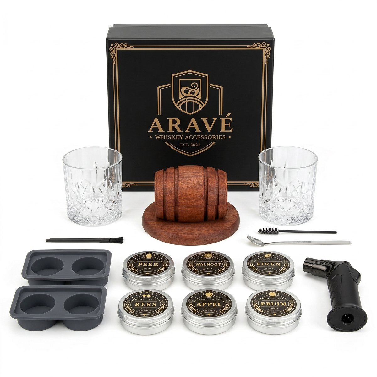 Aravé® Luxe Whiskey Smoker - Cocktail Smoker - Premium Whiskey Smoker Set - Whiskey - Cocktail
