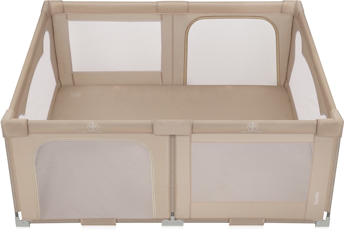 Lionelo Florence Easy Fold - Grondbox / Baby Box – Zeer Snel Inklapbaar – 150x180 cm – voor Thuis en Tuin – 0-48 maanden – Veilige kinderbox – Draagtas – Compact na Inklappen – Speelbox met Ademend Gaas – 2 Zij-ingangen met rits – foto 3