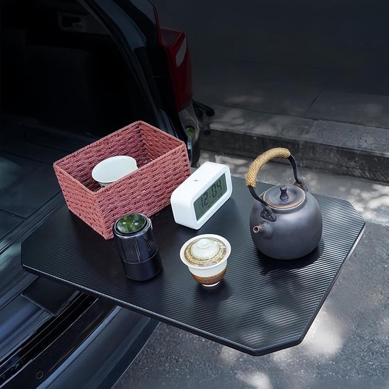 Auto Dienblad - Kofferbak Tafel - Eten Onderweg - 180 Graden Verstelbaar - 74 x 44 cm - Koolstofvezel — afbeelding 4