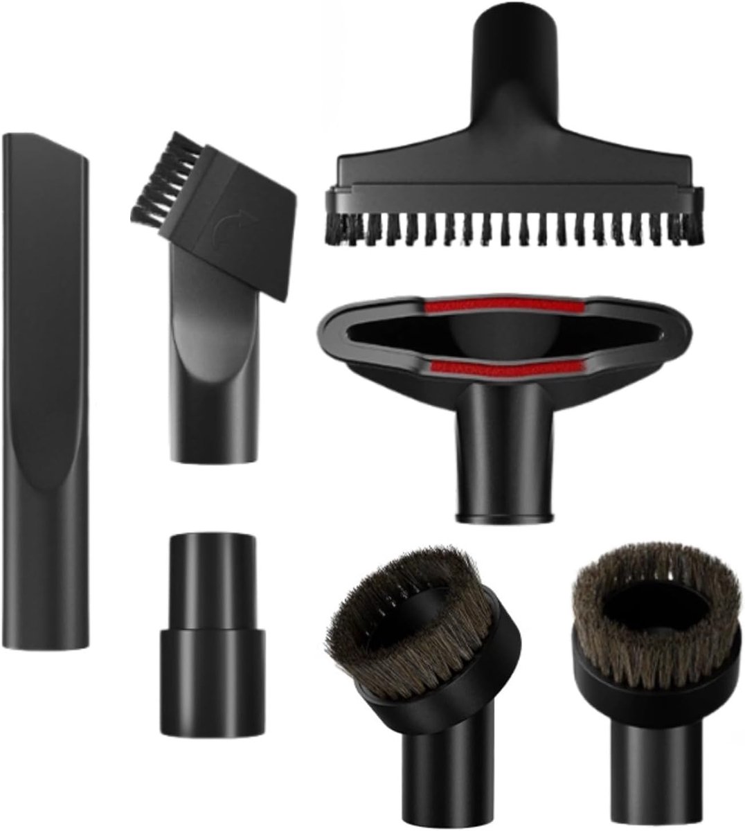 7-delige stofzuigermondset, universele zuigmondenset, stofzuigeraccessoires, multifunctioneel mondstuk en borstelset, universele borstel voor auto, tapijt-accessoires, geschikt voor Kärcher, Miele