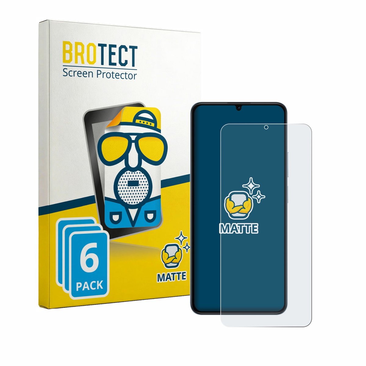 BROTECT - Screenprotector voor realme Note 80 - Folie Beschermfolie matte 6 Stuks