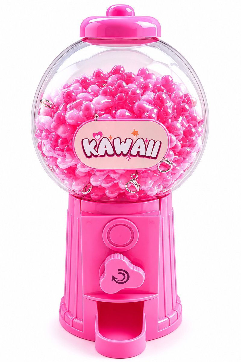 Kawaii Mini Gumball Machine – Schattige Kauwgomballen Automaat – Retro Snoepmachine – Candy Dispenser – Cute Desk Decor – Cadeau voor Kinderen & Kawaii Lovers