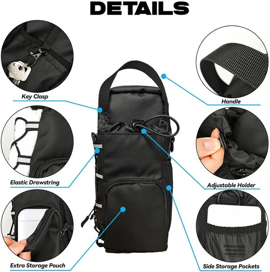 Magnetische Gymtas voor Dames en Heren, Waterfleshouder met Telefoonzakken en Schouderband, Sporttas, Magnetische Tas voor Sport, Werk, Reizen, Fitness — afbeelding 3