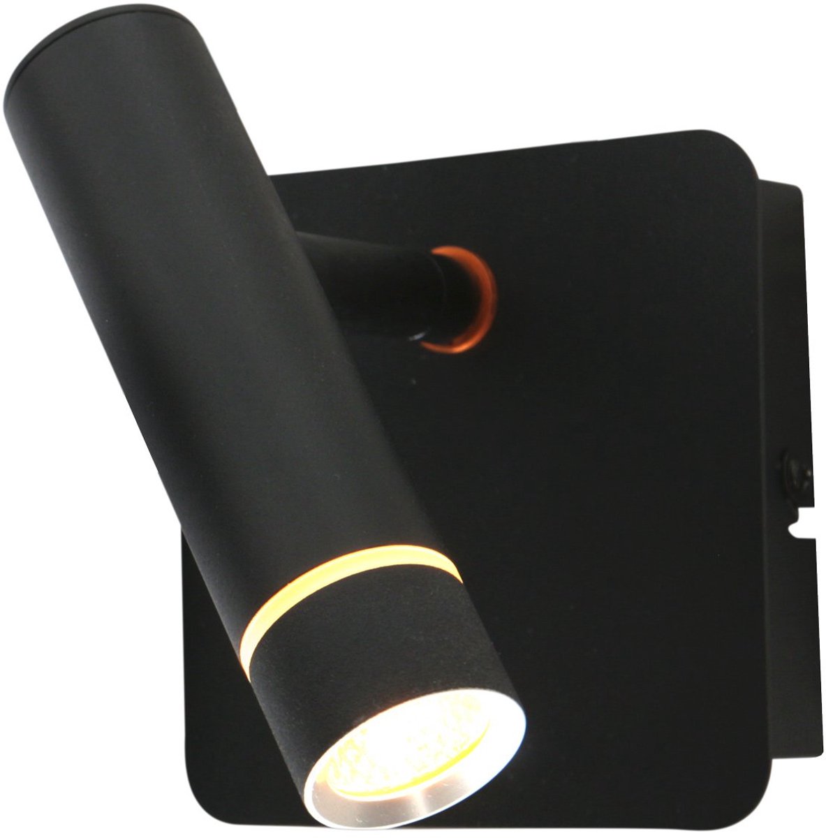 Wandlamp Volari 4712ZW zwart met dimbare LED, draaibare en kantelbare kop, 10x10 cm, Steinhauer