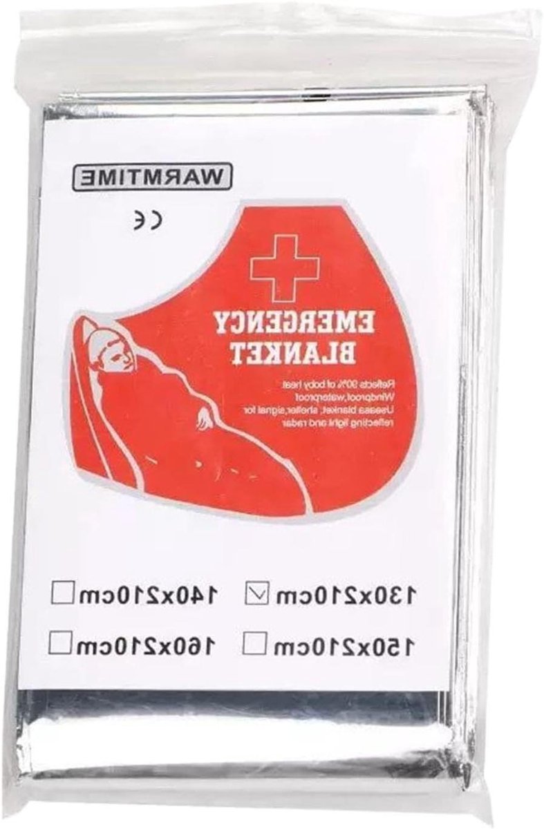 Thermische deken - Foliedeken survival - Buitenactiviteiten warm - Warmteregulerend lichtgewicht - 210 cm - Zilver