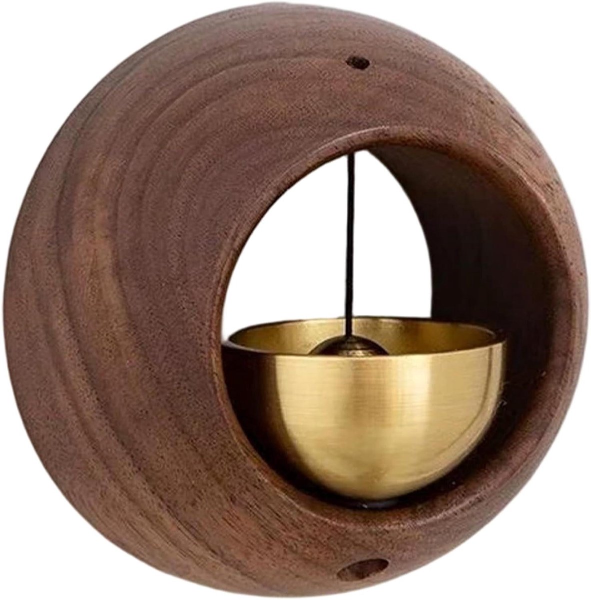 Decoratieve Deurbel - Magnetische Gong - Winkel Entree - Kalmerend Geluid - 7.4x7.4x4 cm - Bruin