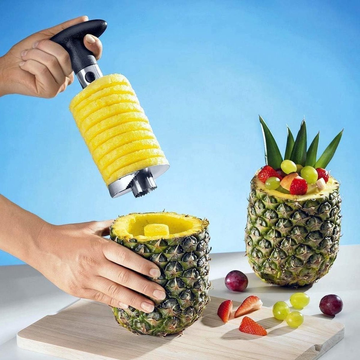 Ananas Snijder met Versterkte Dikke Blad van RVS - Efficiënt en Herbruikbaar Keukengereedschap voor Ananassen