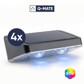 Q-Mate 4 x Solar Wandlamp Buiten - RGB 7 Kleuren - Solar Tuinverlichting - Buitenlamp - Tuinverlichting op Zonne-Energie - Balkon verlichting