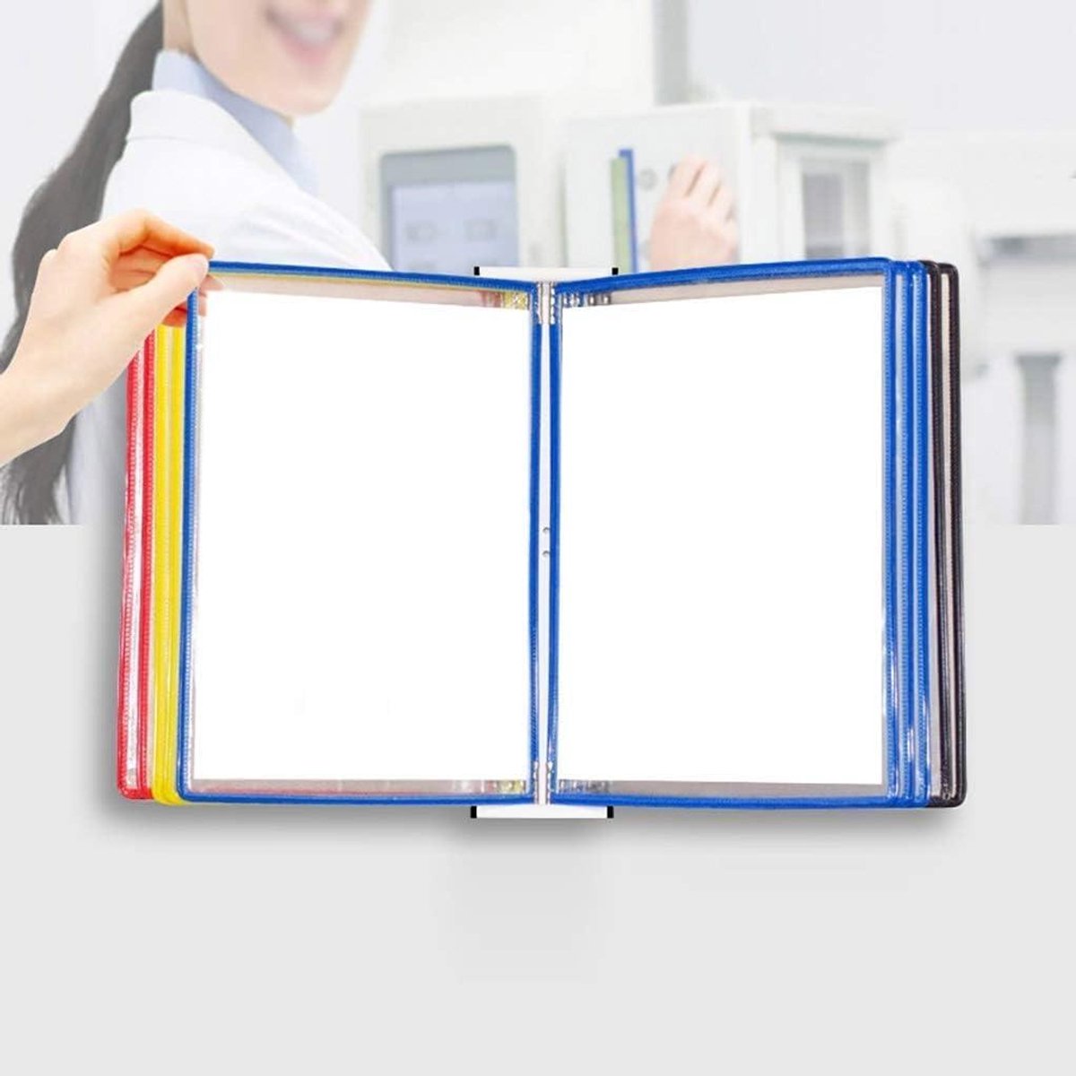 Flip Standaard - Wandmap Documenten - Informatie Tonen - Mat PVC Materiaal - A4 Formaat - Geel