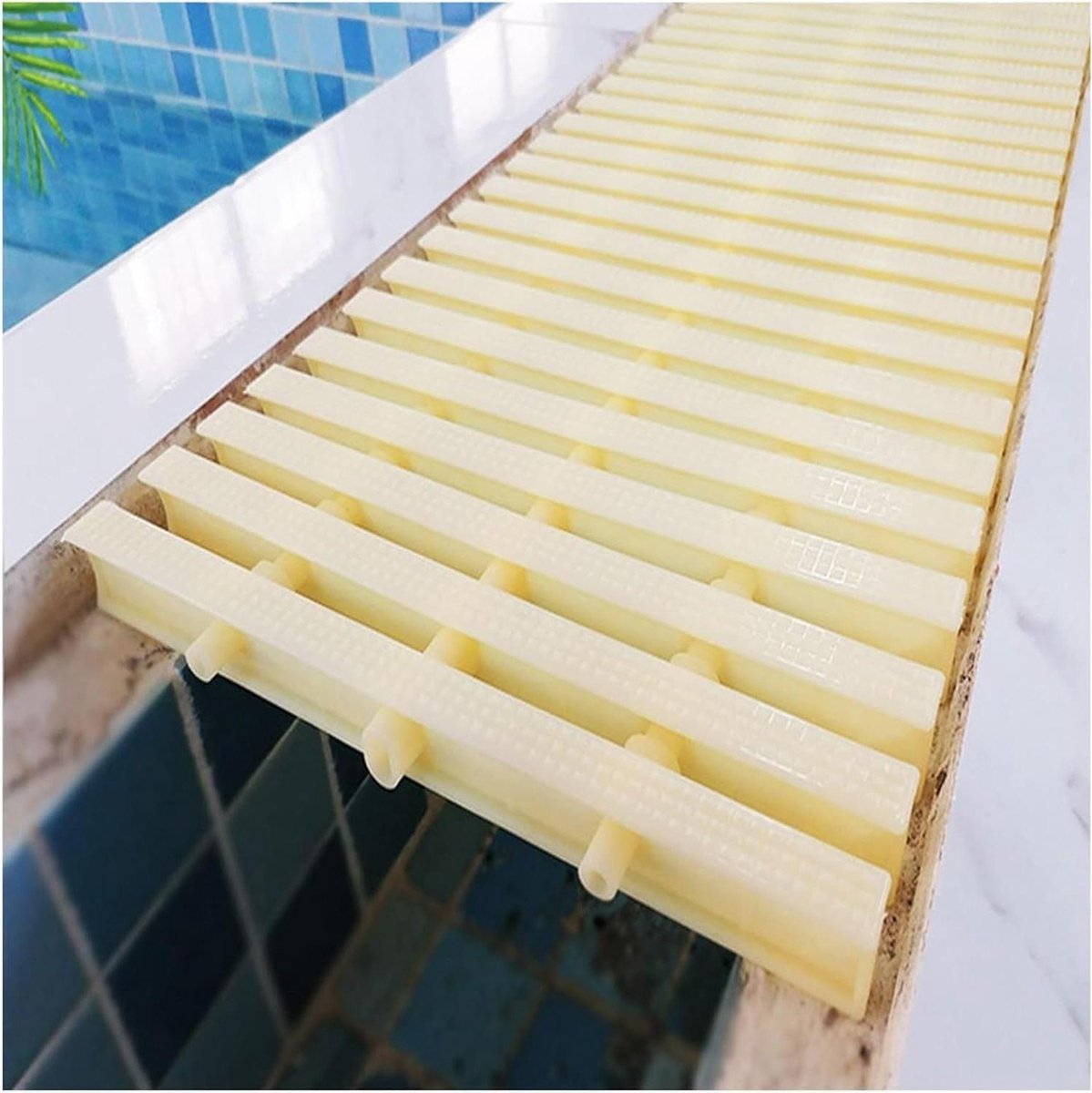 Drainagerooster - Afvoergoot - Waterafvoer - Antislip ontwerp - 20x100cm - Wit