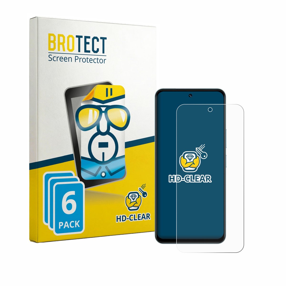 BROTECT - Screenprotector voor Vivo Y6 - Folie Beschermfolie transparant 6 Stuks