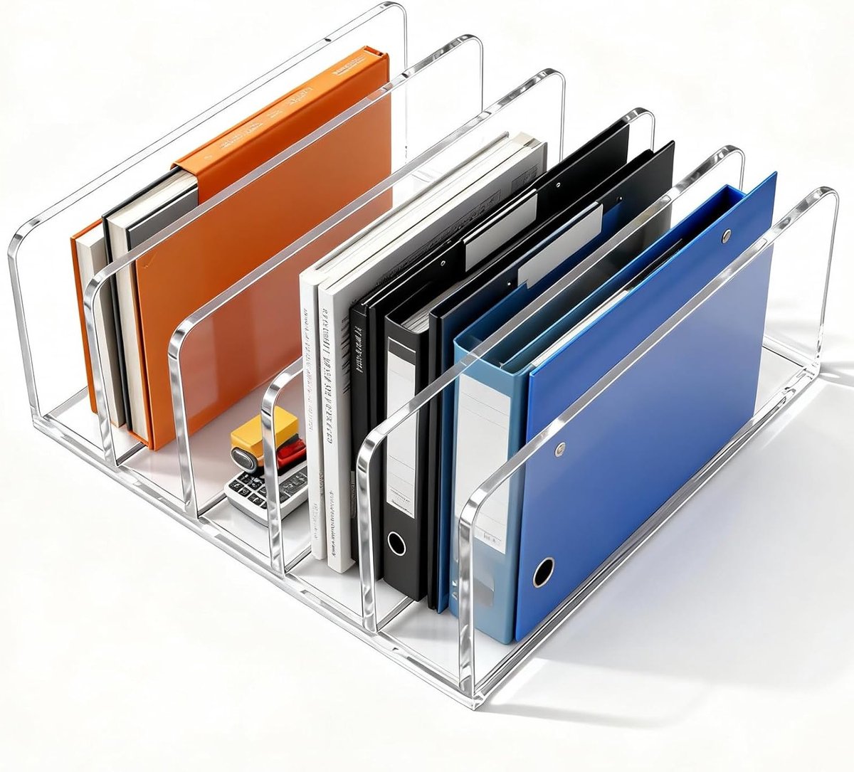 Transparante Acryl Briefhouder met 5 Compartimenten voor Desk, Ruimtebesparende Document Organizer en Bureau Organizer voor Kantoor en Thuis