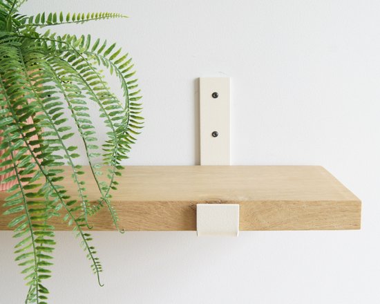 STERKSTAEL Odin Industriële Plankdrager Japandi Beige - Stalen Wandplank Steun - Voor plank van 20 cm - Kleur Beige Zand - Inclusief Bevestigingsmateriaal - Poedercoating - Wandsteun - 1 stuk