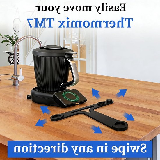 Sliding board voor keuken, glijmat met Teflon slider en uitsparingen, beschermt de weegschaal en vergemakkelijkt het verplaatsen (zwart) - ideaal voor koken en bakken van Merkloos — afbeelding 3