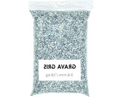 Decoratieve stenen - Aquariumgrind Potstenen - Planten Decoreren - Natuurlijk Spaans Grind - 3-6 mm - Grijs