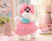 Diddl - zachte pluchen knuffel - 20cm - geborduurde accenten - Diddlina in roze