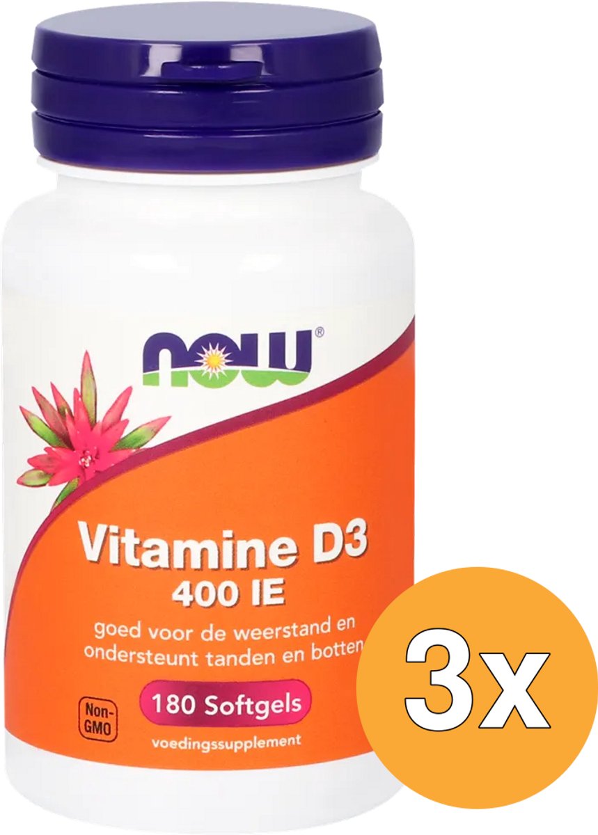 3x Vitamine D3 400 IE (180 softgels)