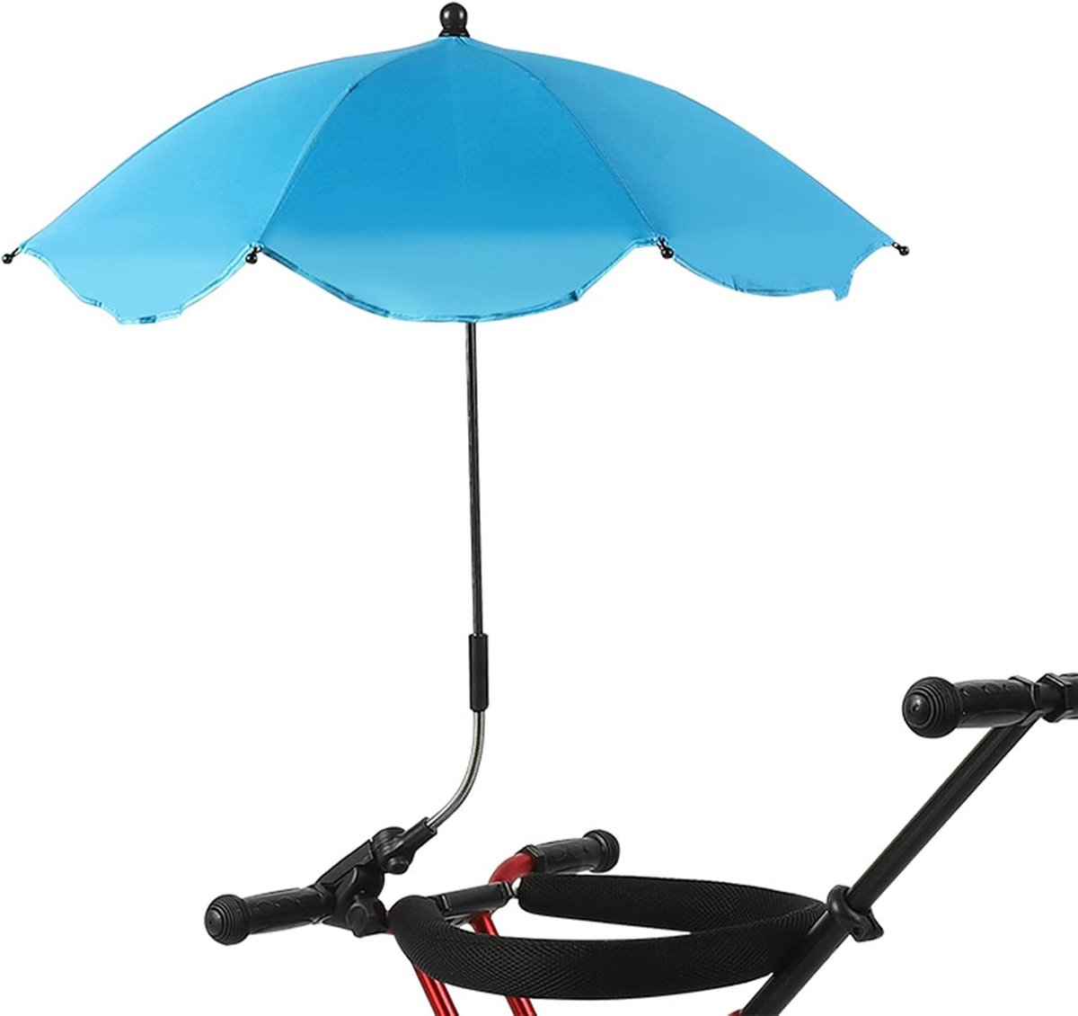 Parasol voor kinderwagen - Opklembare parasol - Universeel - Verstelbare parasol - Geschikt voor strandstoelen, tuinstoelen, kinderwagens, hometrainers, rolstoelen en trolleys - UV-bescherming - Blauw
