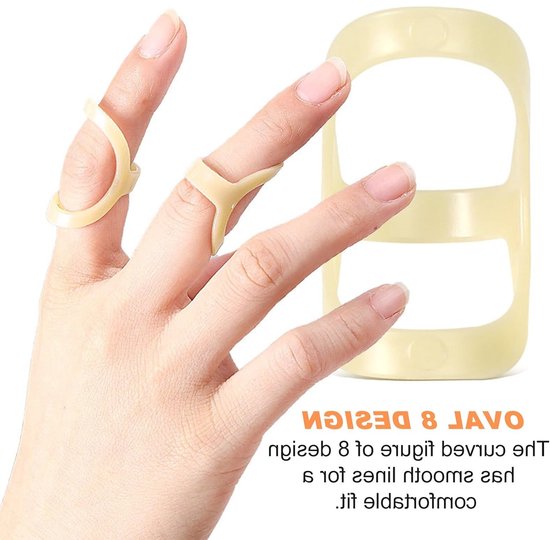 Set van 10 ovalen vingersteunen en click toe rails voor ondersteuning en bescherming van enkels, diverse maten 4-13 — afbeelding 3