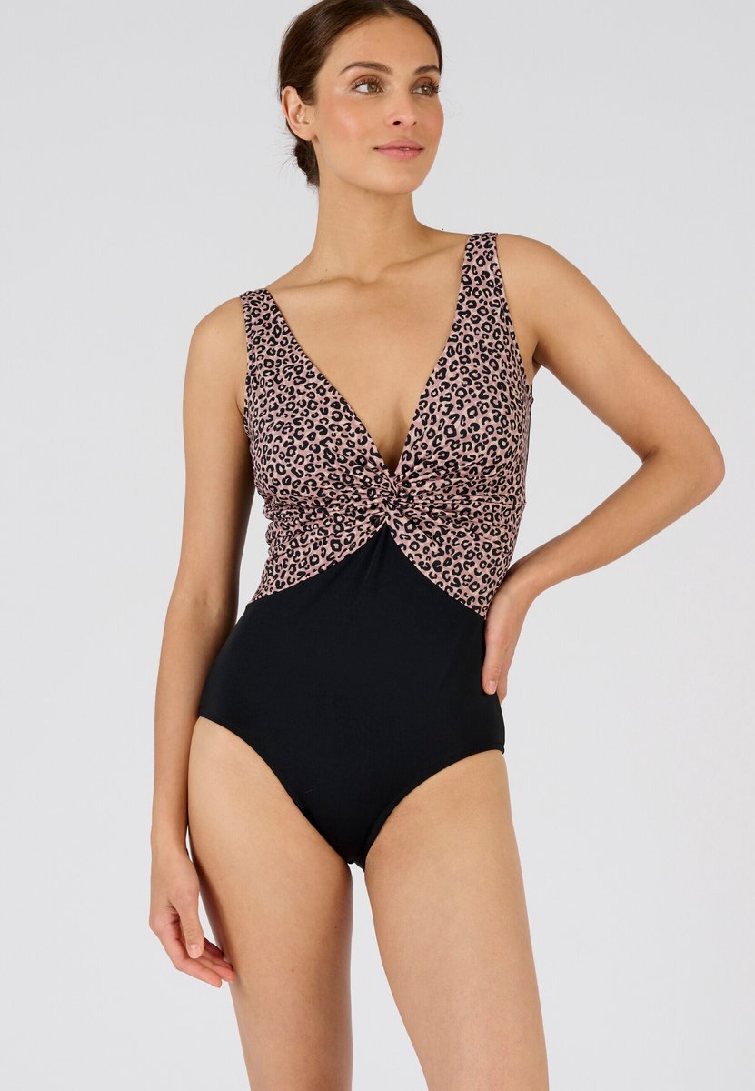 Damart - Gedrapeerd badpak Perfect Fit by Damart - Dames - Bruin - 38