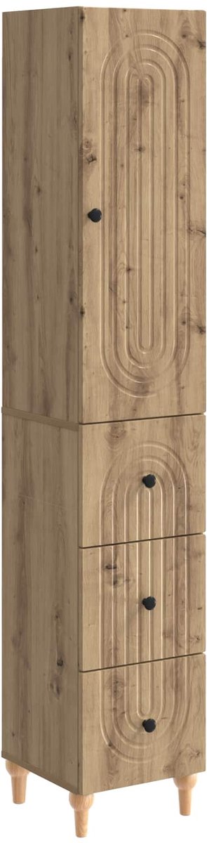 vidaXL Kast - Set - 2 - st - Bewerkt - hout artisanaal eikenkleurig
